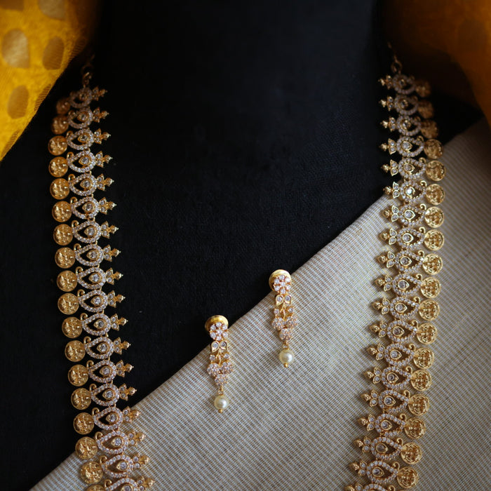 Heritage gold plated white stone coin necklace/ waistchain HL34557