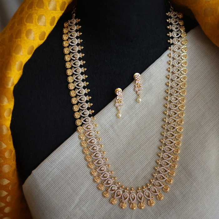 Heritage gold plated white stone coin necklace/ waistchain HL34557
