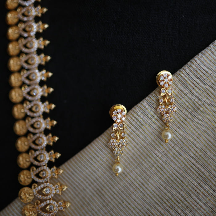 Heritage gold plated white stone coin necklace/ waistchain HL34557