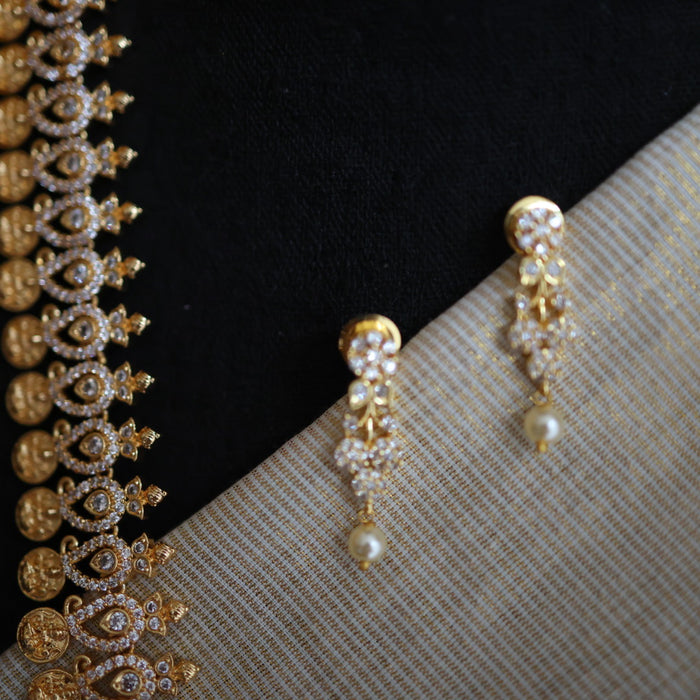 Heritage gold plated white stone coin necklace/ waistchain HL34557