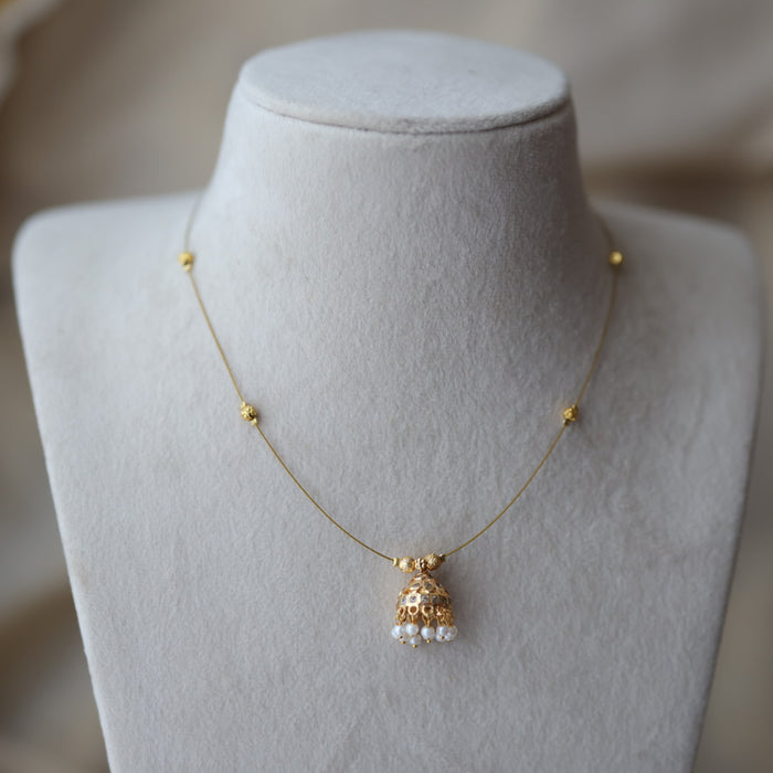 Heritage gold plated invisible short necklace IN9077