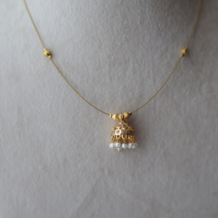 Heritage gold plated invisible short necklace IN9077
