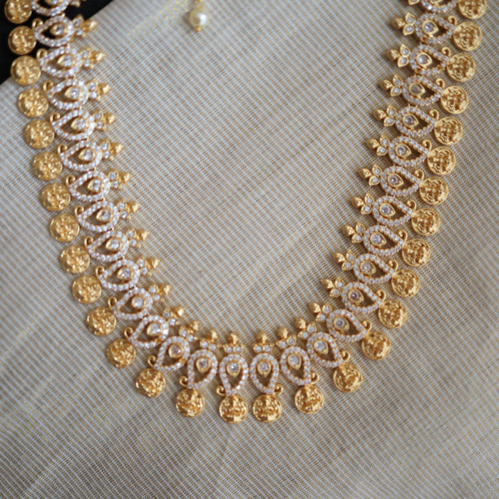 Heritage gold plated white stone coin necklace/ waistchain HL34557
