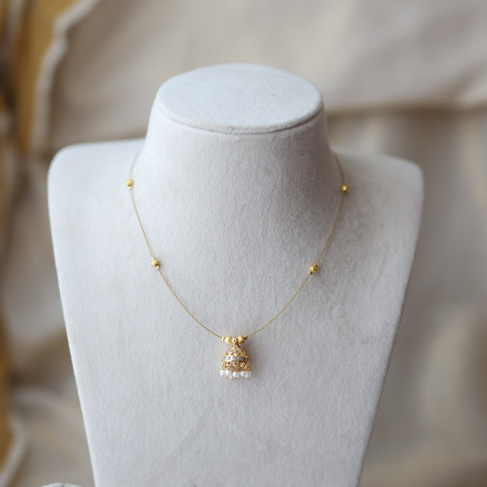 Heritage gold plated invisible short necklace IN9077