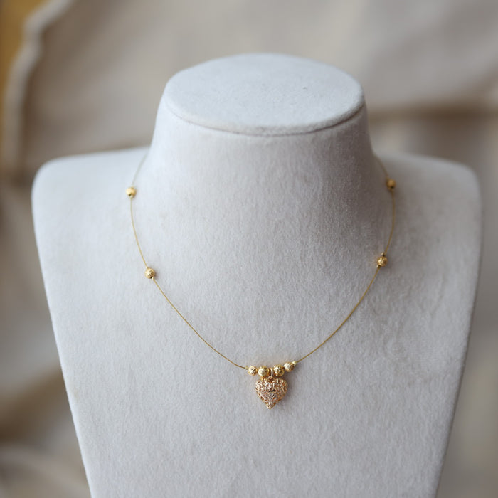 Heritage gold plated invisible short necklace IN9078