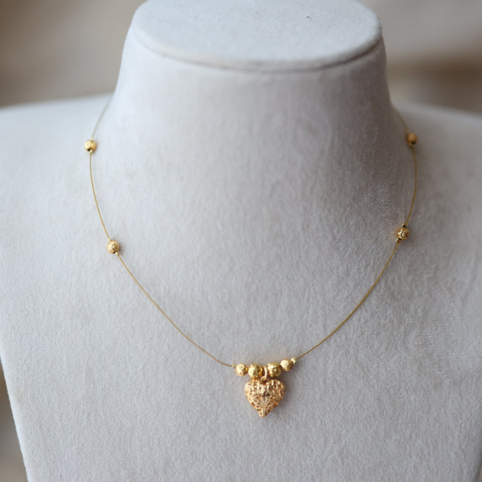 Heritage gold plated invisible short necklace IN9078