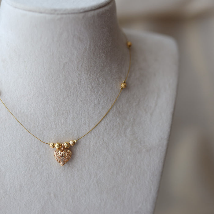 Heritage gold plated invisible short necklace IN9078