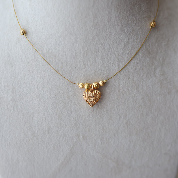 Heritage gold plated invisible short necklace IN9078