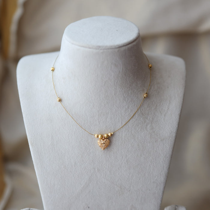 Heritage gold plated invisible short necklace IN9078