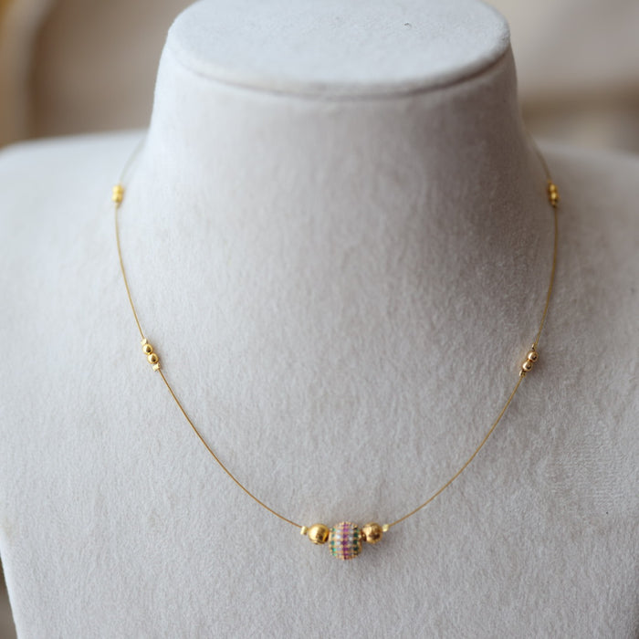 Heritage gold plated invisible short necklace IN9080