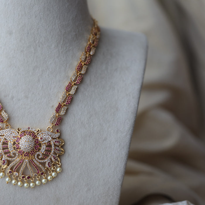 Heritage gold plated padakam short necklace H334