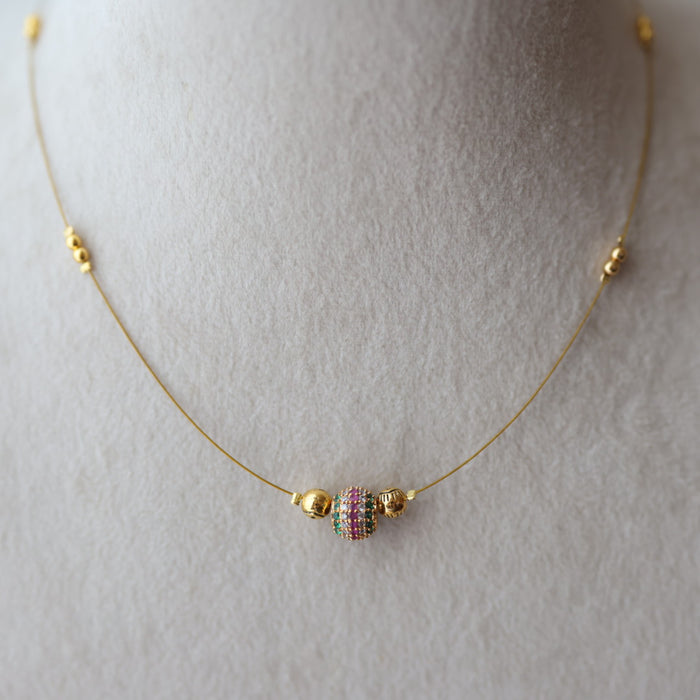 Heritage gold plated invisible short necklace IN9080