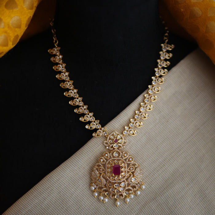 Heritage gold plated long and short necklace with earrings HLS0022