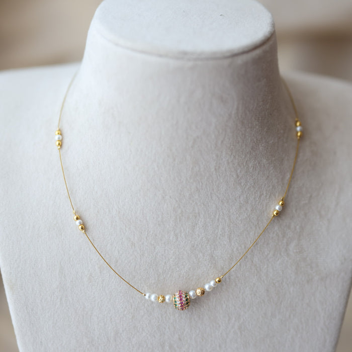 Heritage gold plated invisible short necklace IN9082