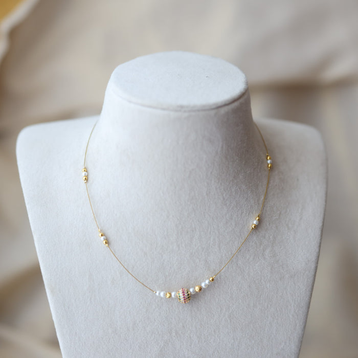 Heritage gold plated invisible short necklace IN9082