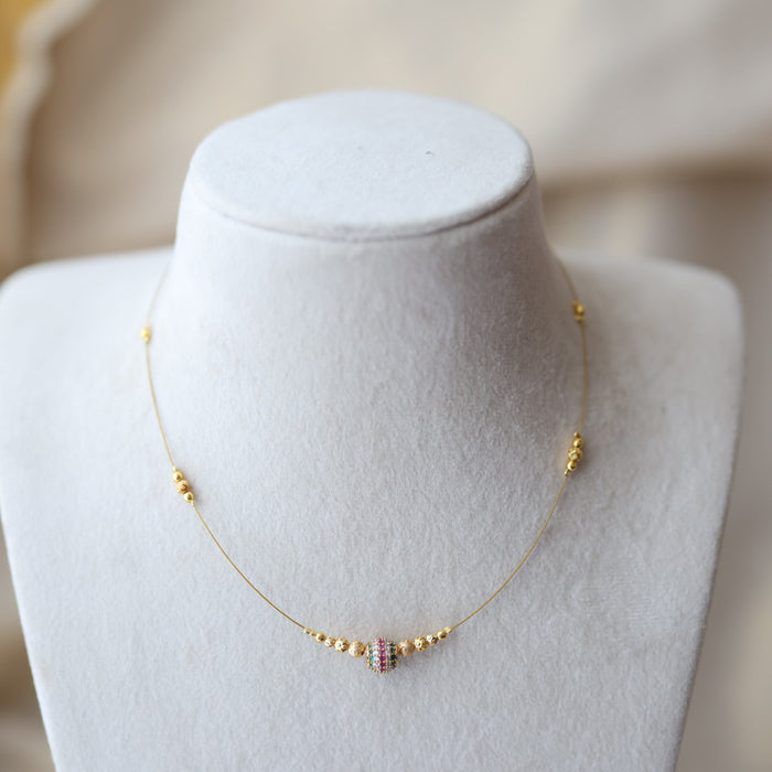 Heritage gold plated invisible short necklace IN9083