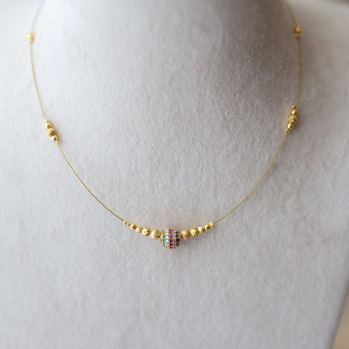 Heritage gold plated invisible short necklace IN9083