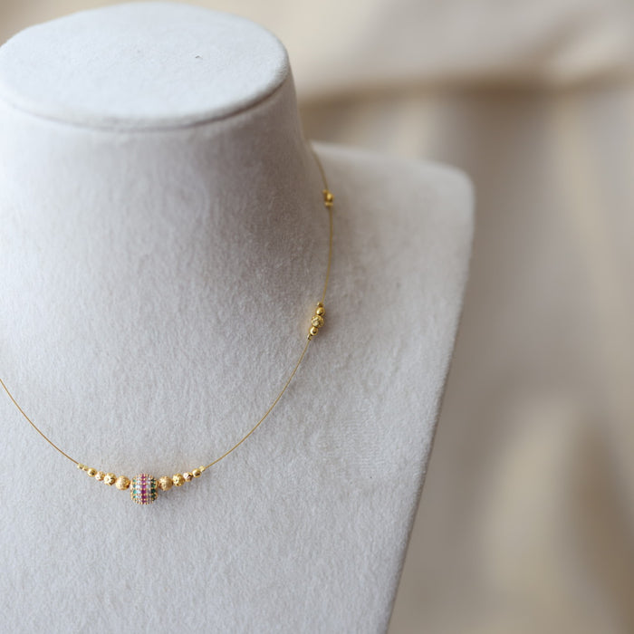 Heritage gold plated invisible short necklace IN9083