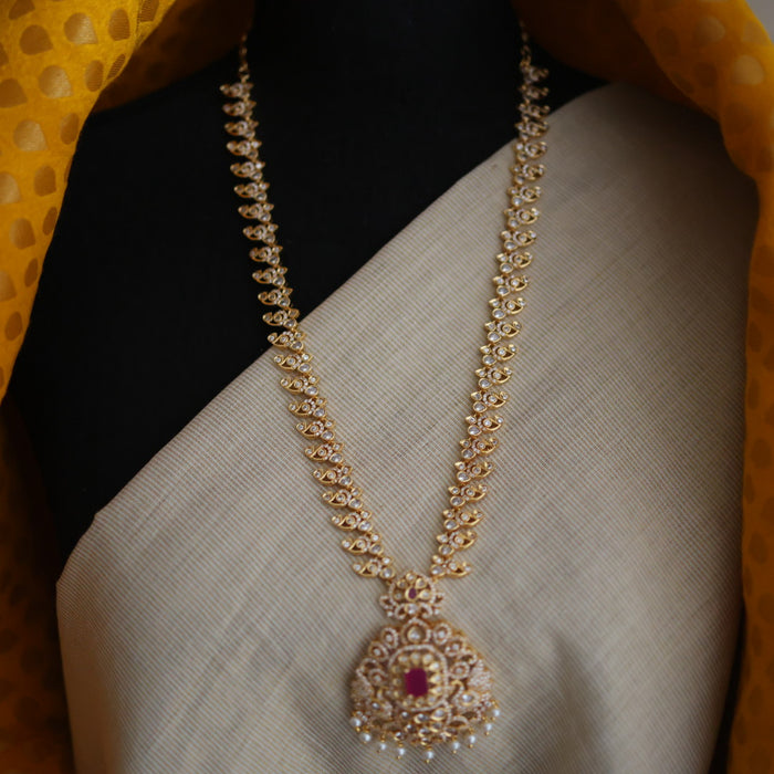 Heritage gold plated long and short necklace with earrings HLS0022