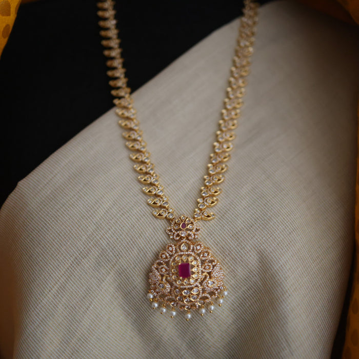 Heritage gold plated long and short necklace with earrings HLS0022