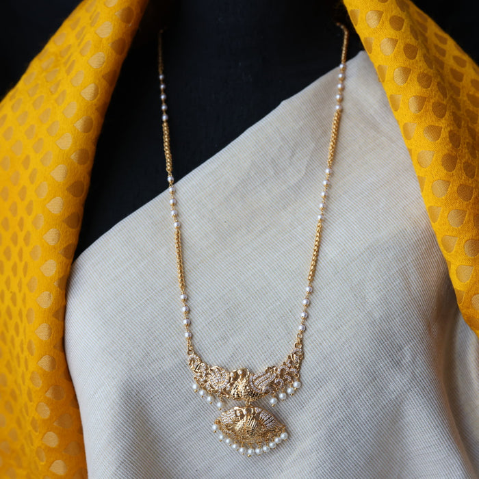 Heritage gold plated padakam long necklace HP7824