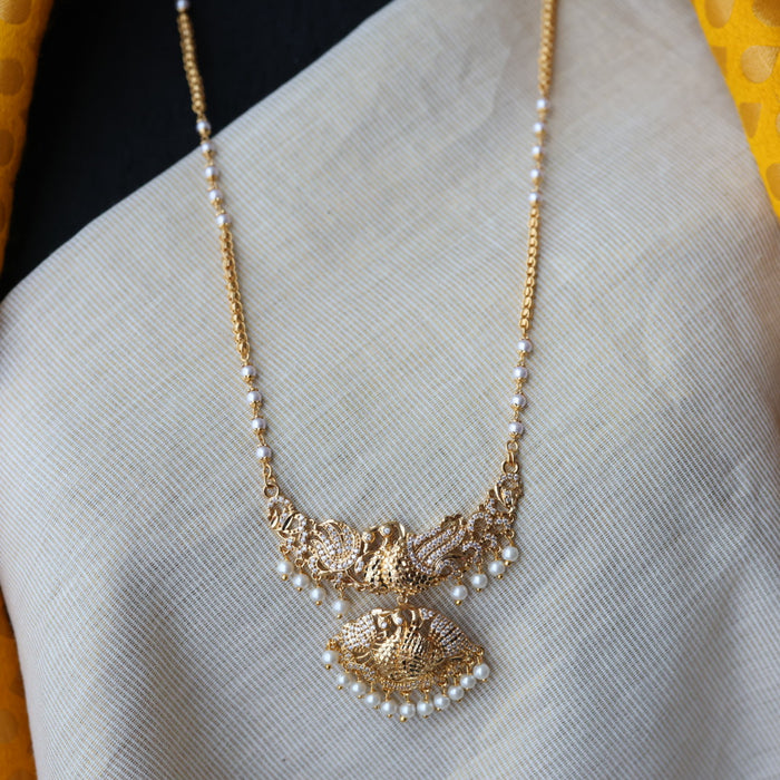 Heritage gold plated padakam long necklace HP7824