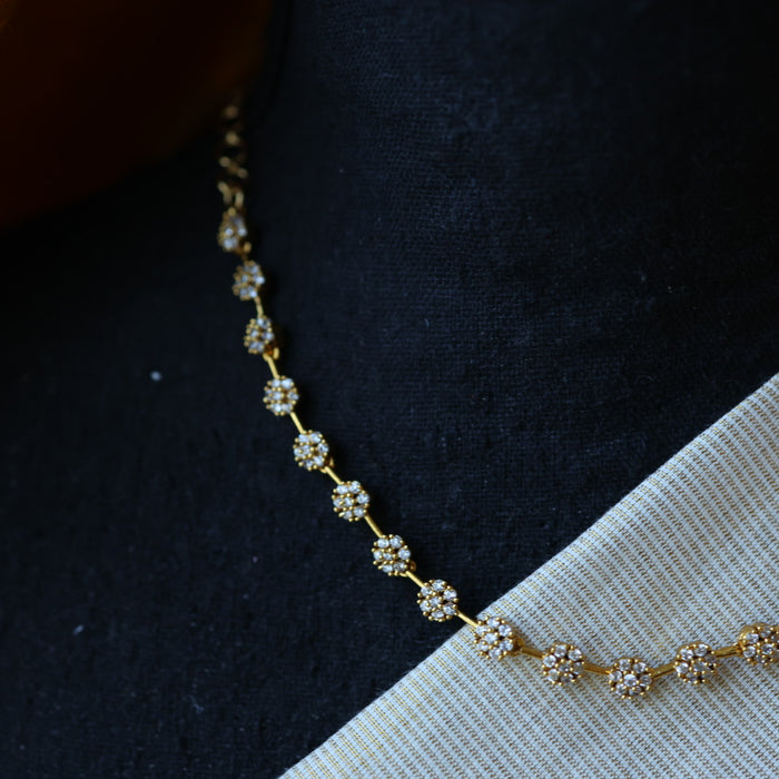 Antique whites stone short necklace with earrings TTS4360