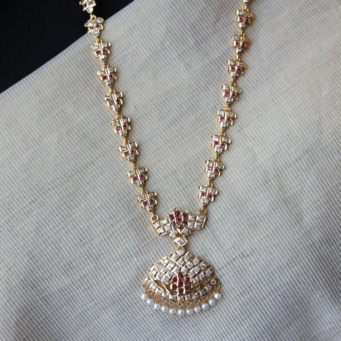 Heritage gold plated padakam long necklace HL8773