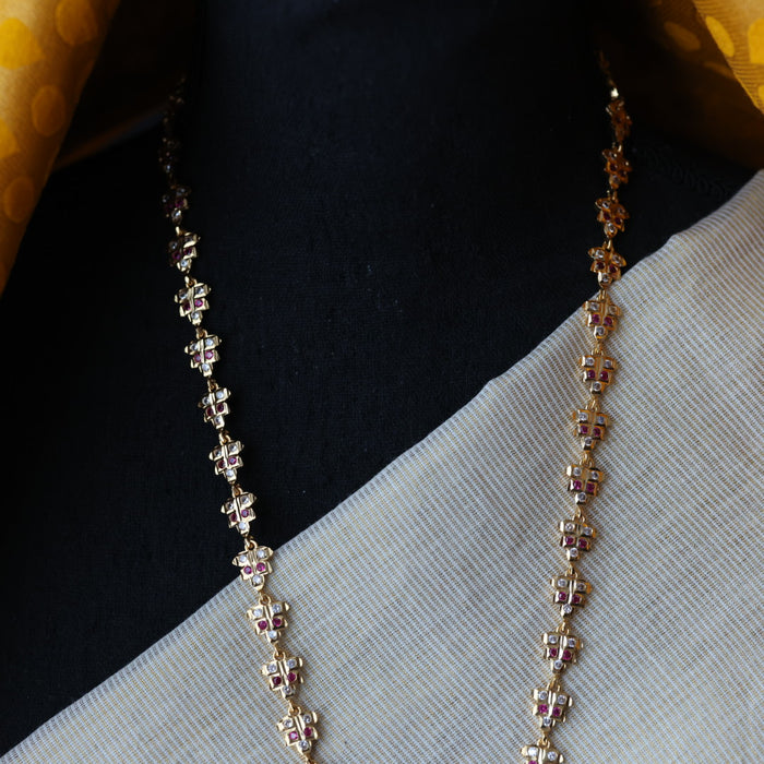 Heritage gold plated padakam long necklace HL8773