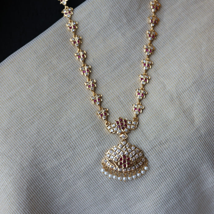 Heritage gold plated padakam long necklace HL8773