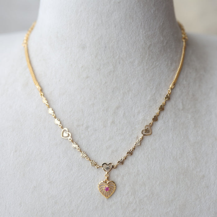 Heritage gold plated short necklace H2732