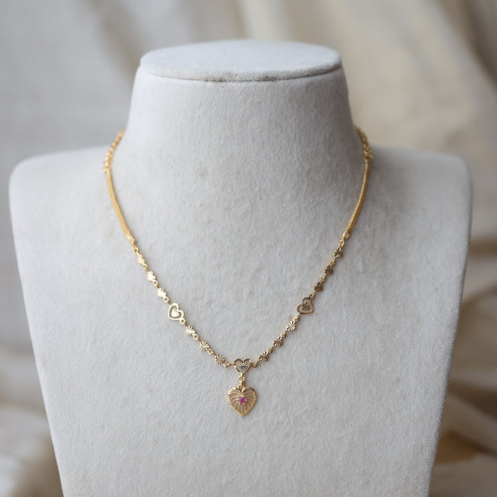 Heritage gold plated short necklace H2732