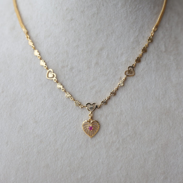 Heritage gold plated short necklace H2732