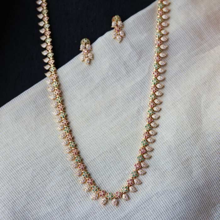 Heritage gold plated mango long necklace HL110452