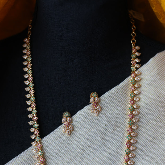 Heritage gold plated mango long necklace HL110452