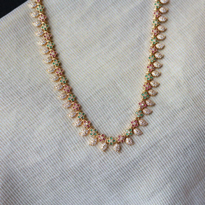 Heritage gold plated mango long necklace HL110452