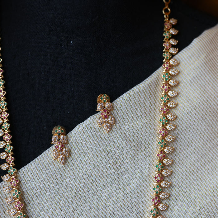 Heritage gold plated mango long necklace HL110452