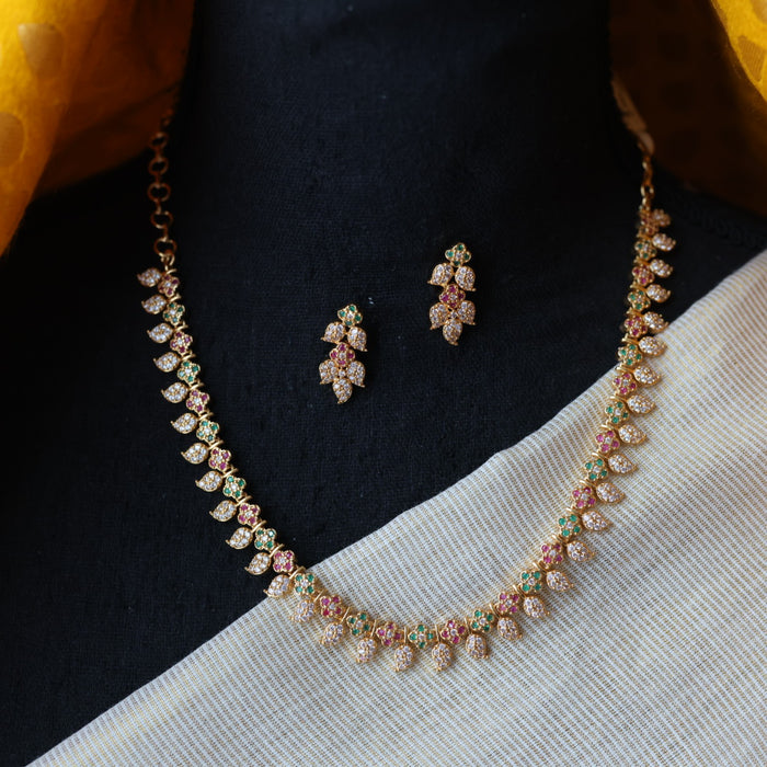 Heritage gold plated mango short necklace H13344