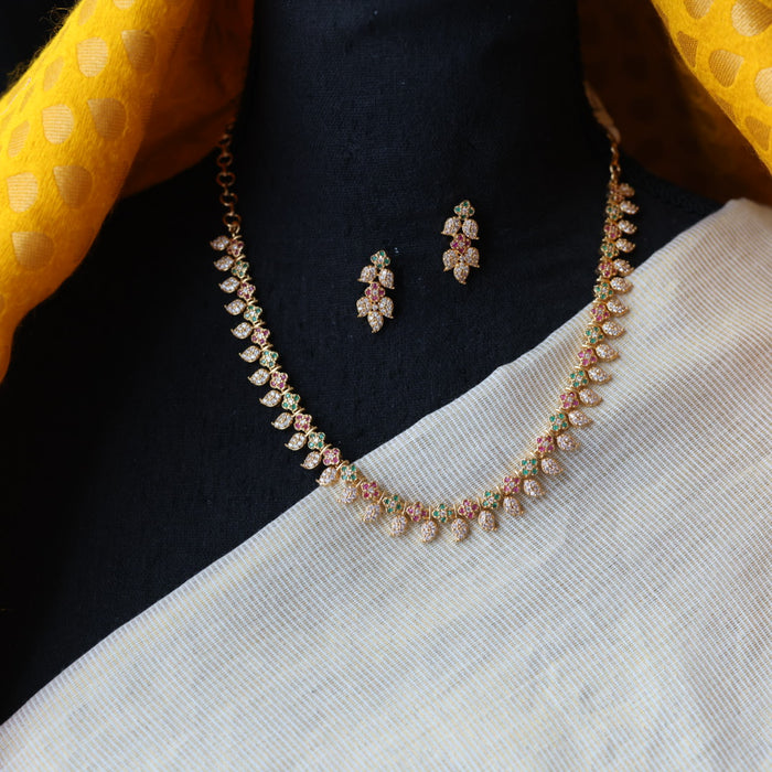 Heritage gold plated mango short necklace H13344