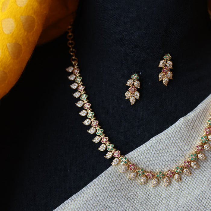 Heritage gold plated mango short necklace H13344