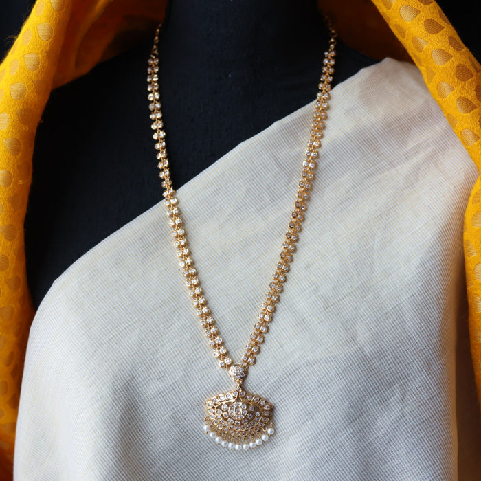 Heritage gold plated padakam long necklace HL886573