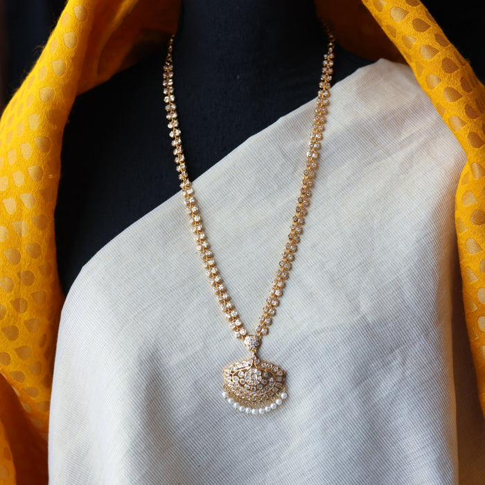 Heritage gold plated padakam long necklace HL886573