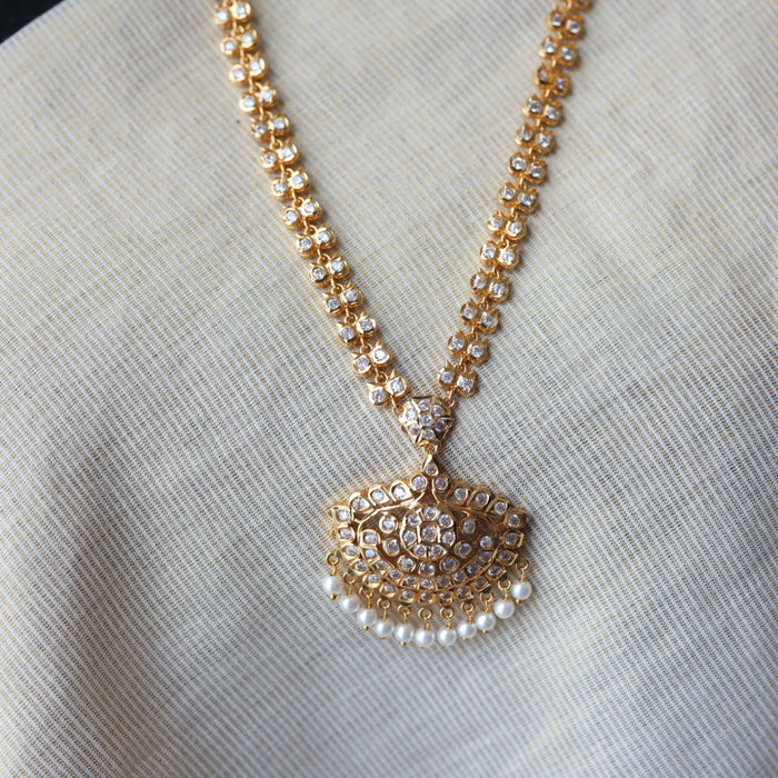 Heritage gold plated padakam long necklace HL886573