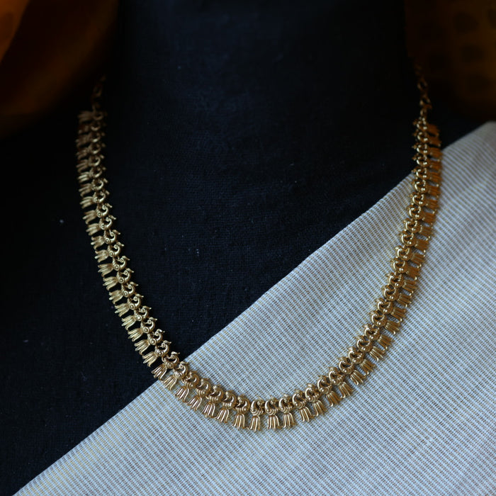 Antique gold simple short necklace with earrings TTS4356
