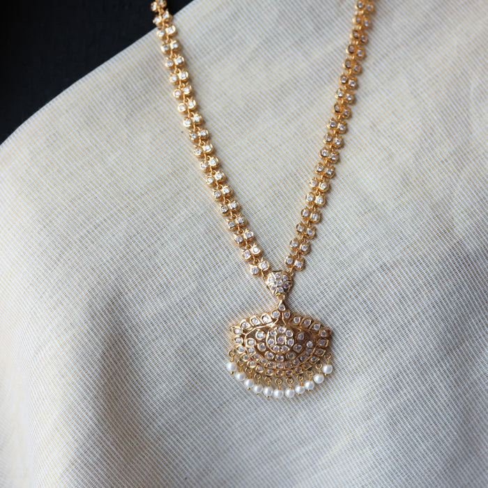 Heritage gold plated padakam long necklace HL886573