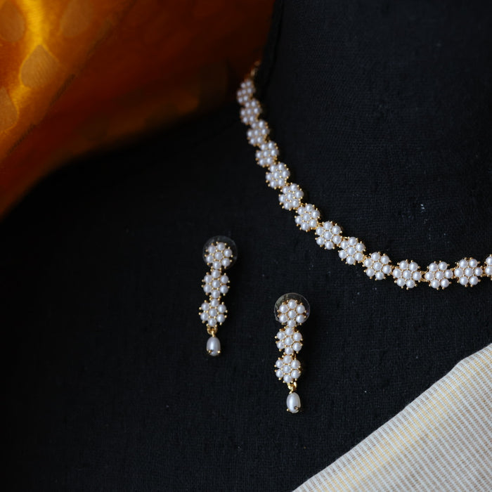 Padmini Heritage gold plated pearl short necklace H0046