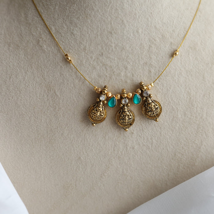 Antique temple design invisible necklace IN01330