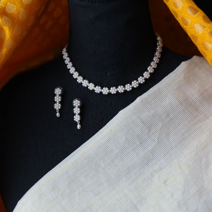 Padmini Heritage gold plated pearl short necklace H0046