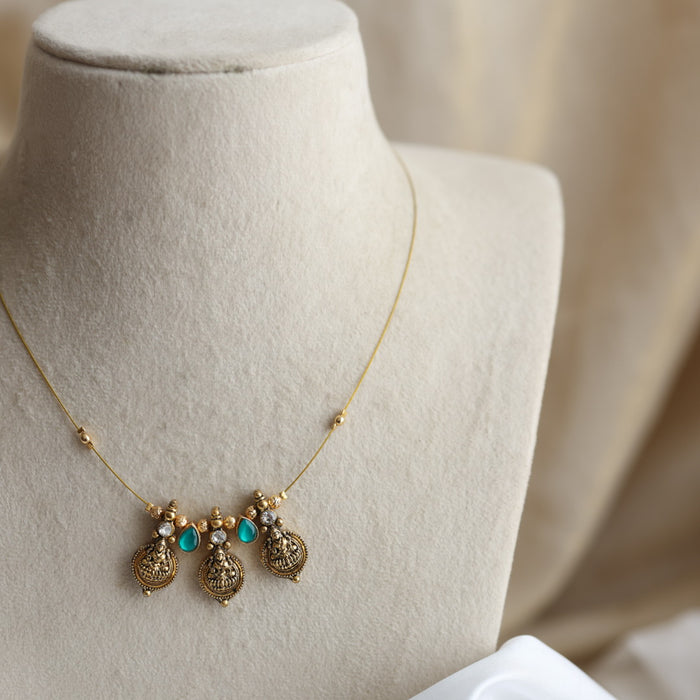 Antique temple design invisible necklace IN01330