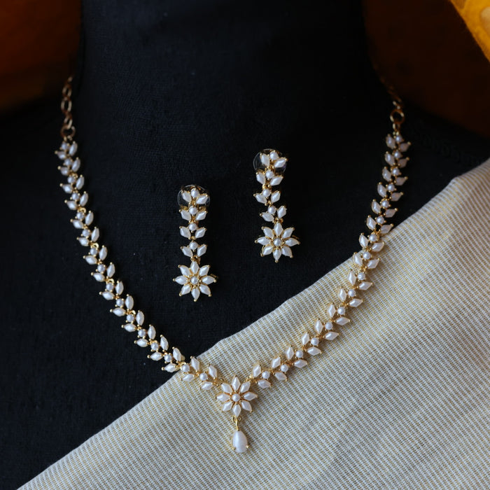 Padmini Heritage gold plated pearl short necklace H0049
